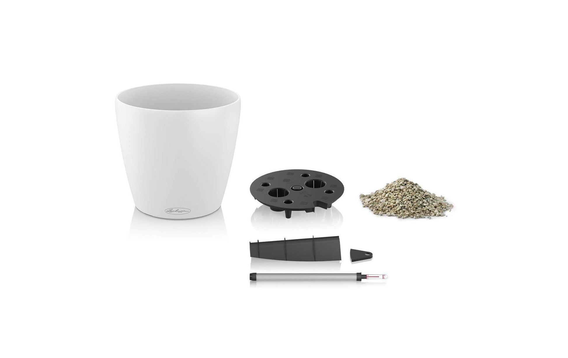 LECHUZA Pflanzentopf – Ø 21,5 × 20,5 cm – Polypropylen (PP) & Polycarbonat (PC), Weiss