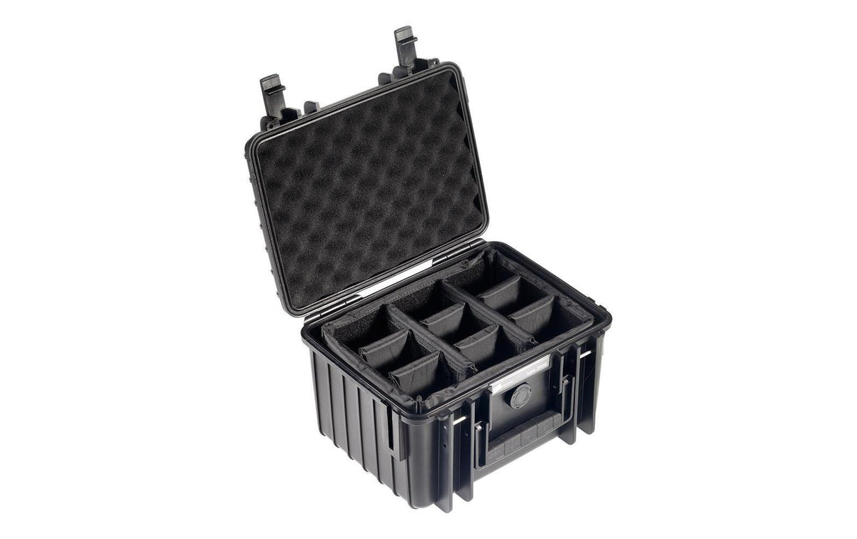 B&W Cases Type 2000 – Hartschalenkoffer, PC, Schwarz, 27 × 21,5 × 16,5 cm