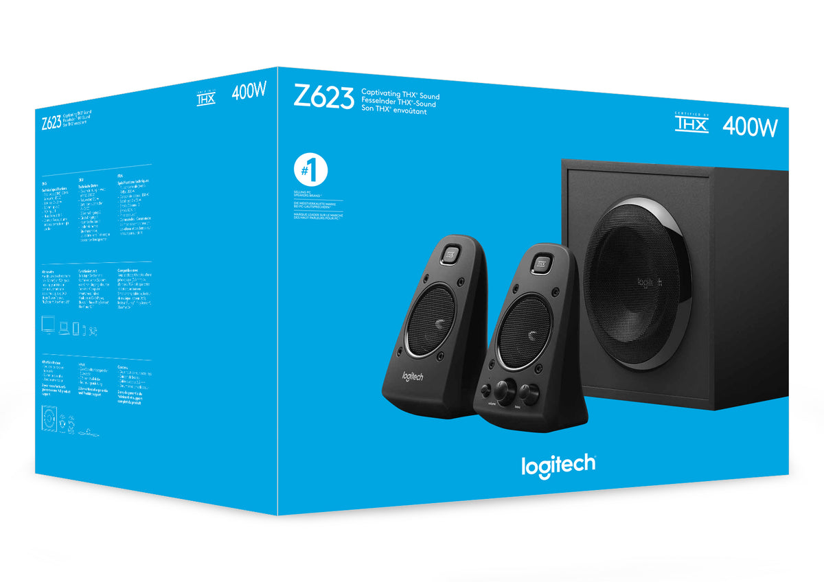 Logitech Z623 – PC-Lautsprecher – 2.1, 200 W, 3,5 mm – Schwarz