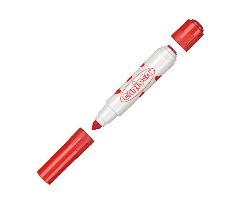 Carioca Filzstift, Doppelspitze – Rundspitze & Stempelspitze, 1–7 mm, auswaschbar, 6 Farben