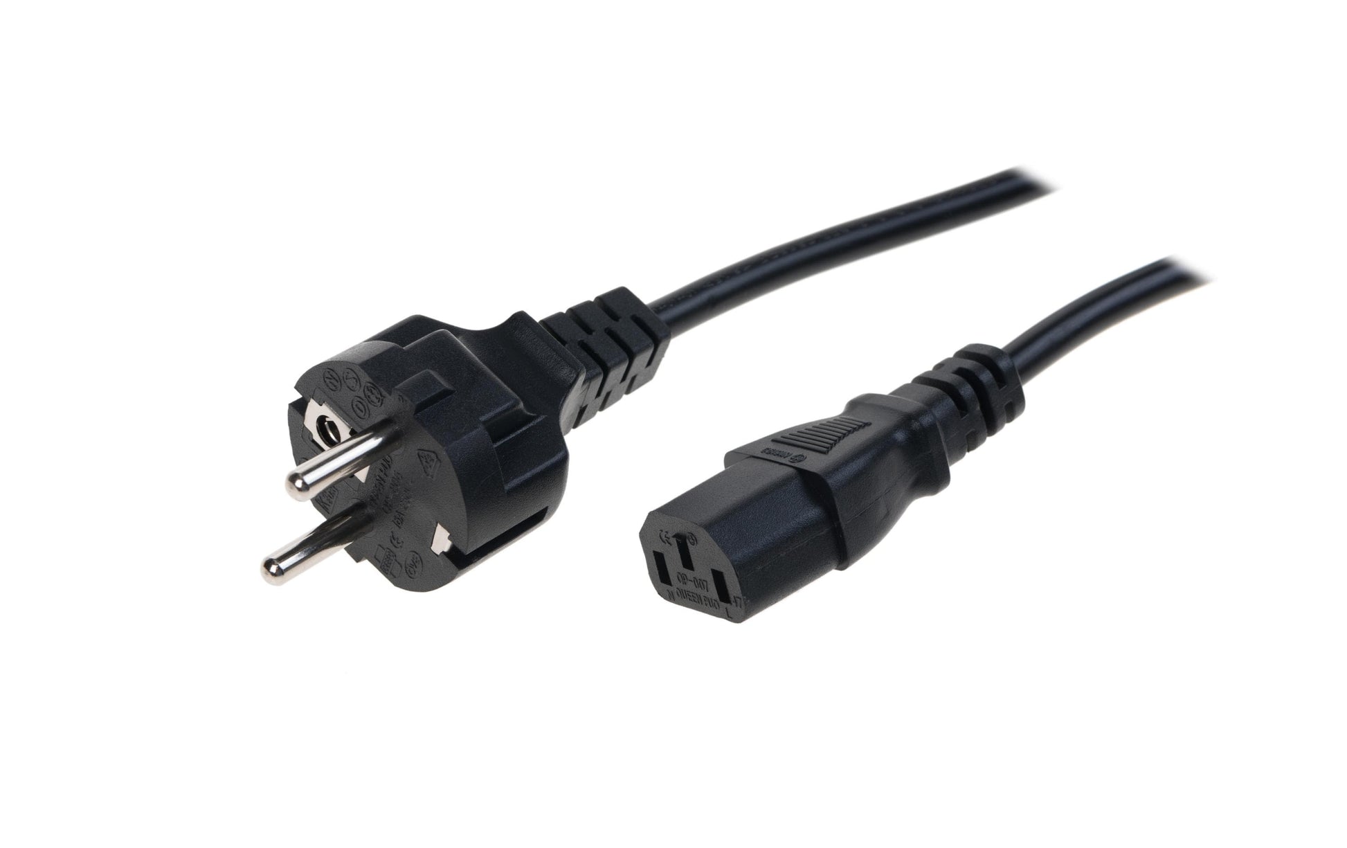 Diggelmann Netzkabel – Schuko (CEE 7/7)–IEC C13, 2 m, 250 V/10 A, schwarz