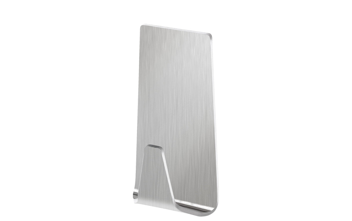 TESA Klebehaken – Edelstahl, 2 kg, Klebestreifen, 3,2×2,0×6,0 cm, Silber