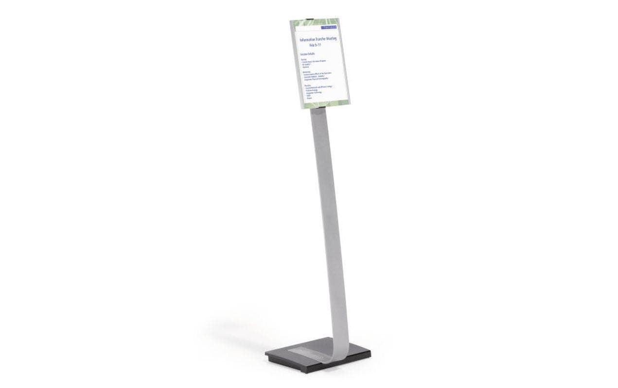 Durable Bodenständer Info Sign – für A4, transparent, Acryl/Aluminium