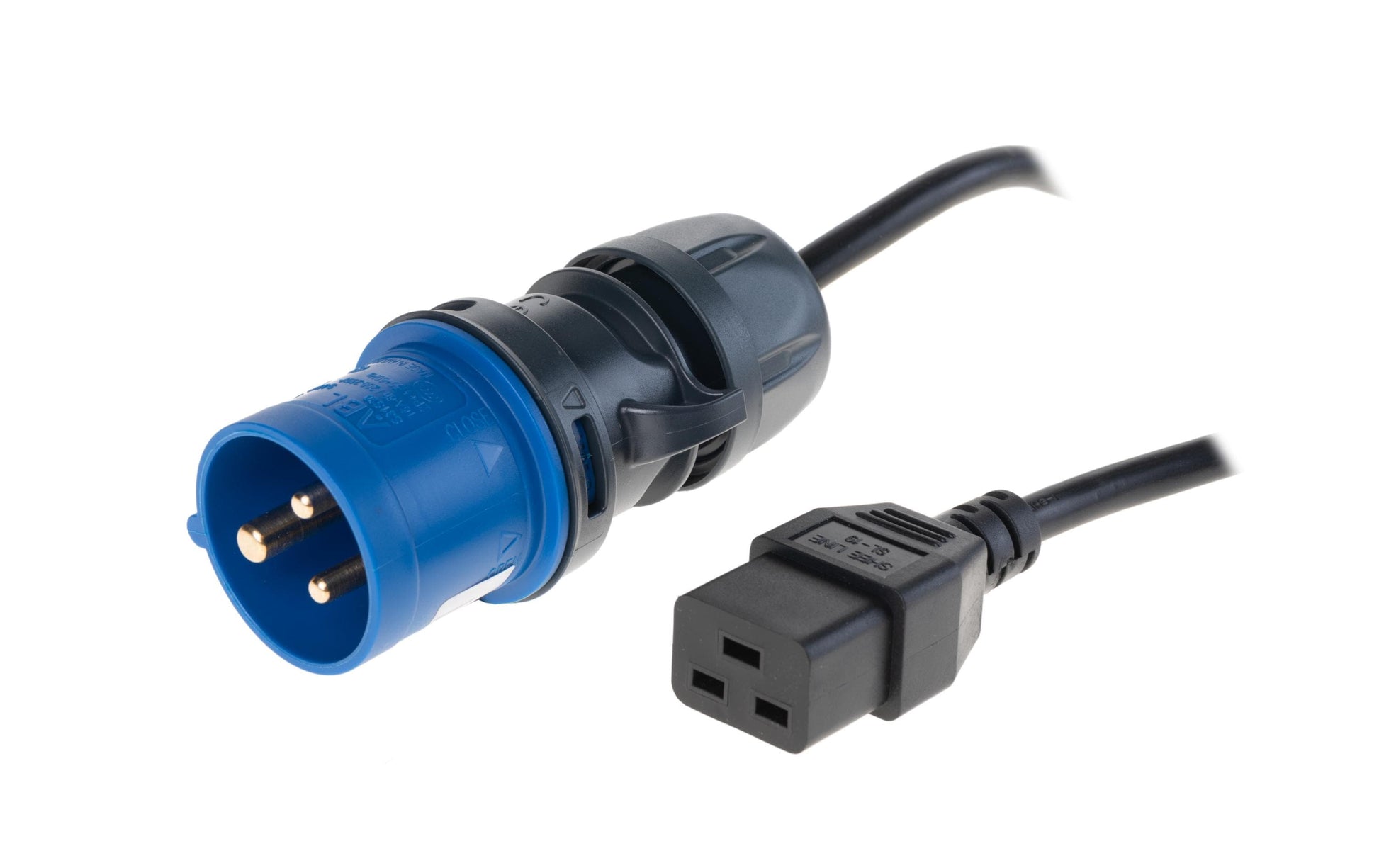 Diggelmann Netzkabel, CEE 16-3 auf C19, 5 m, Schwarz