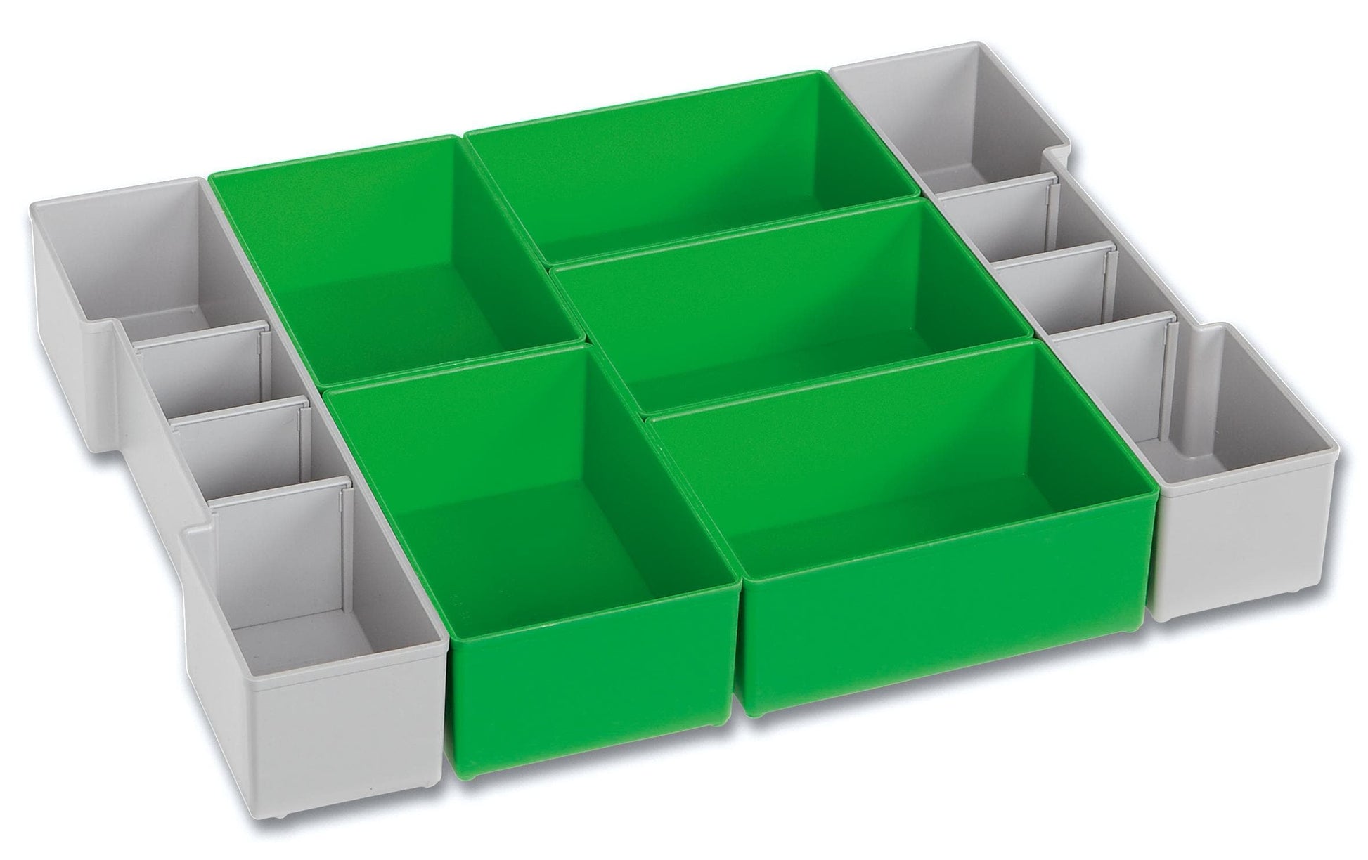 L-BOXX D3 Insetboxenset 7-teilig – grau/grün, Kunststoff, für L-BOXX 102