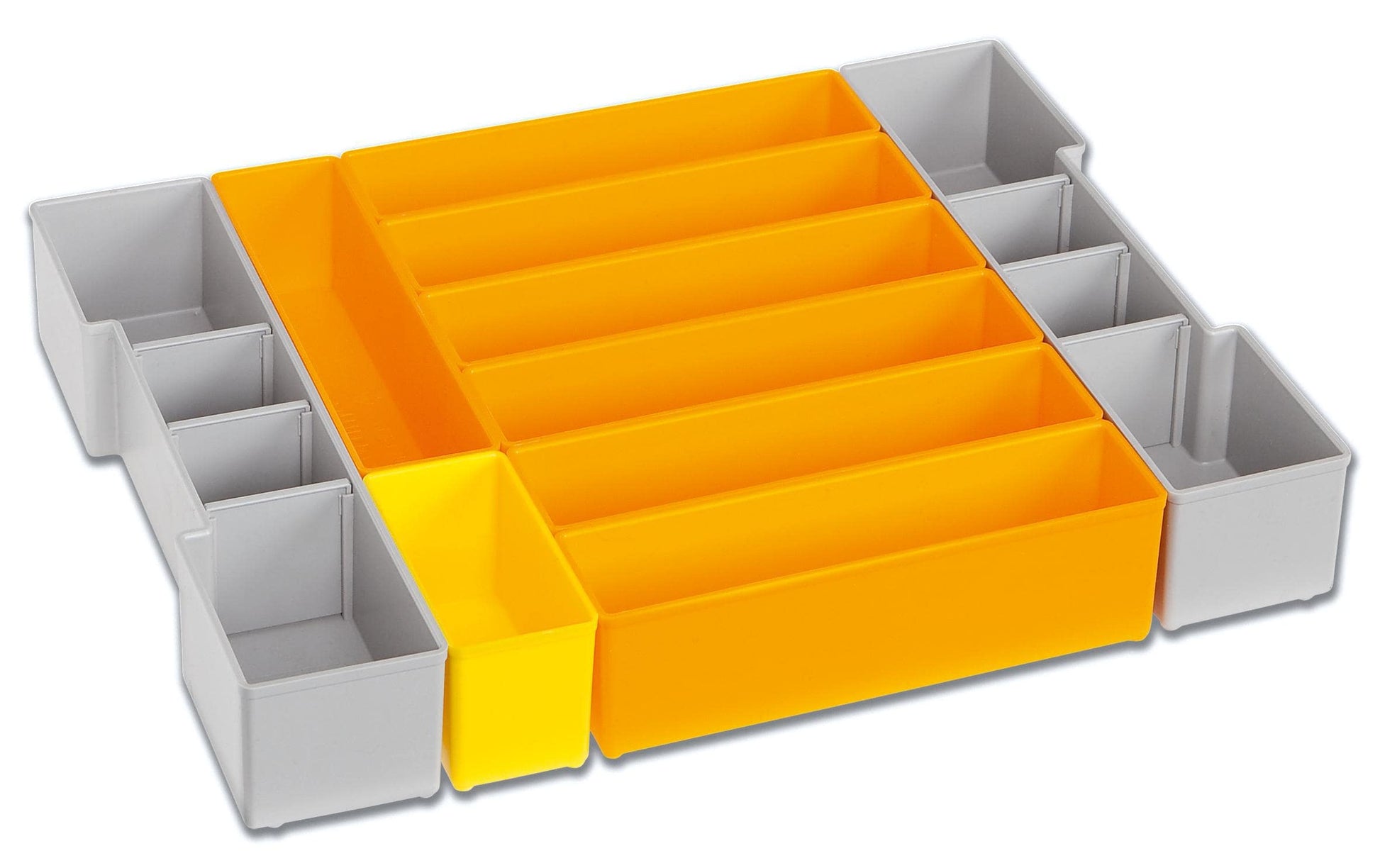 L-BOXX F3 Insetboxenset – 10-teilig, mit 6 Trennwänden, grau/gelb, Kunststoff, für L-BOXX 102