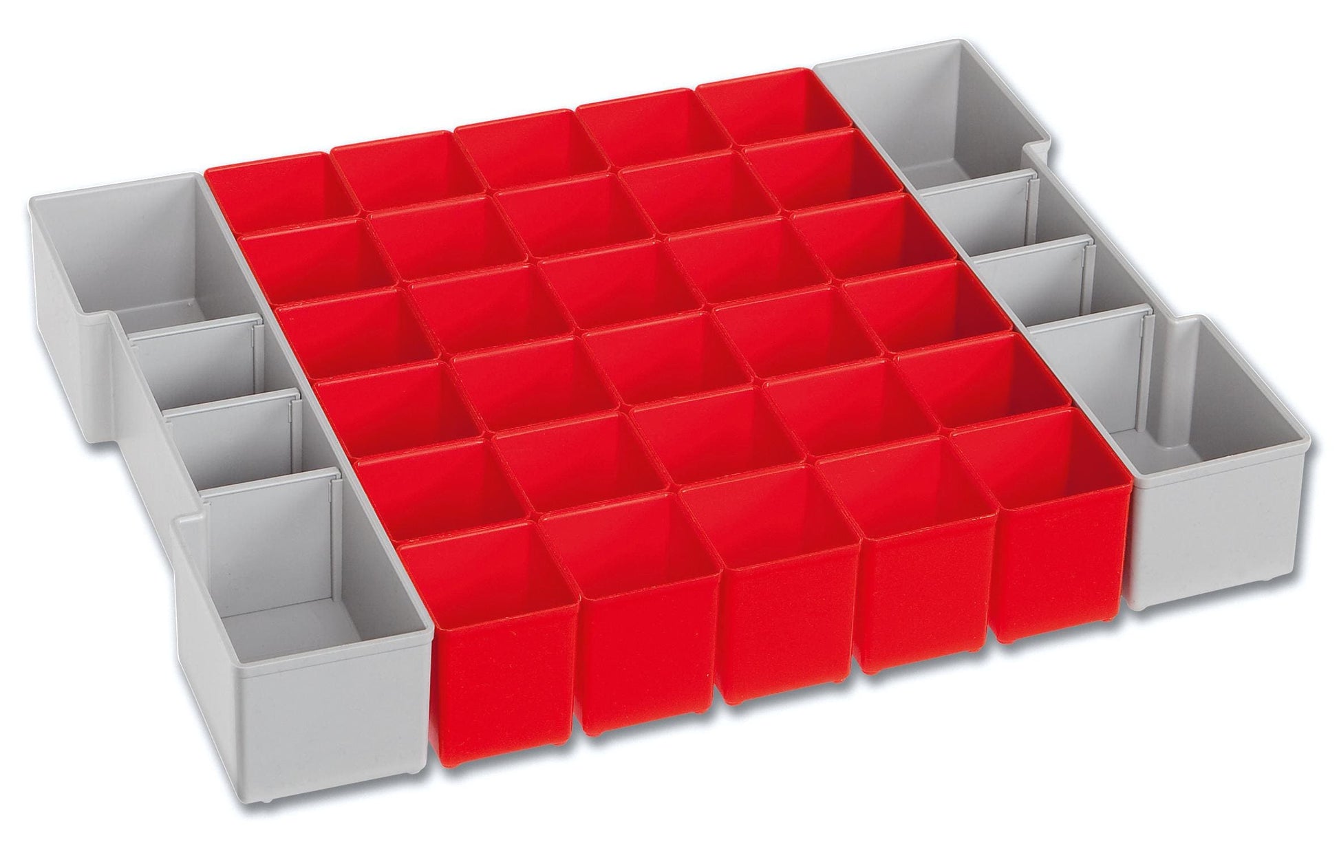 L-BOXX A3 Insetboxenset – 30× A3, 2× U3, inkl. 6 Trennwänden, grau/rot, Kunststoff, für L-BOXX 102
