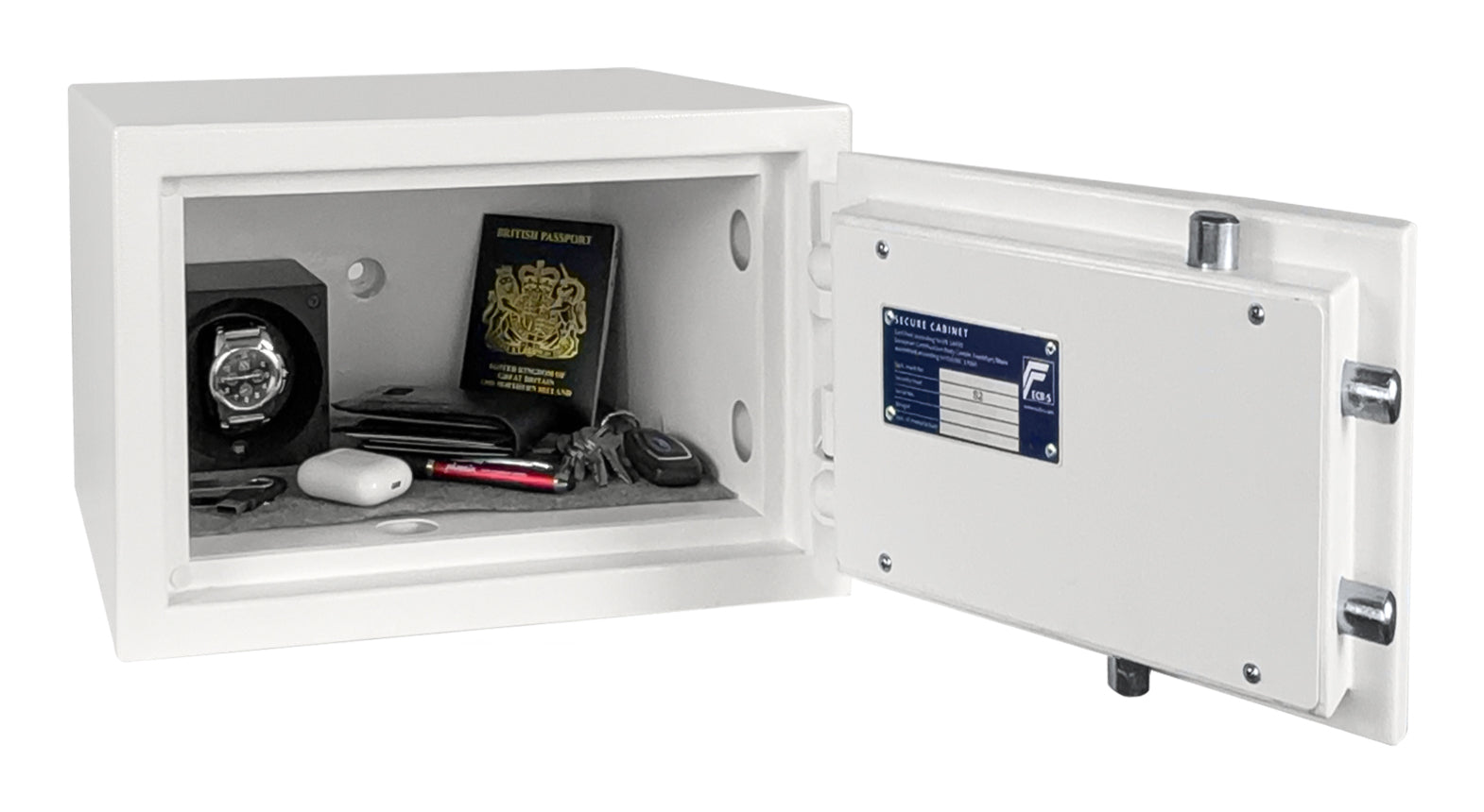 Phoenix Safe Co. Phoenix Tresor Fortress SS1451E – Elektronikschloss – 10 l – Bodenmontage – Weiss