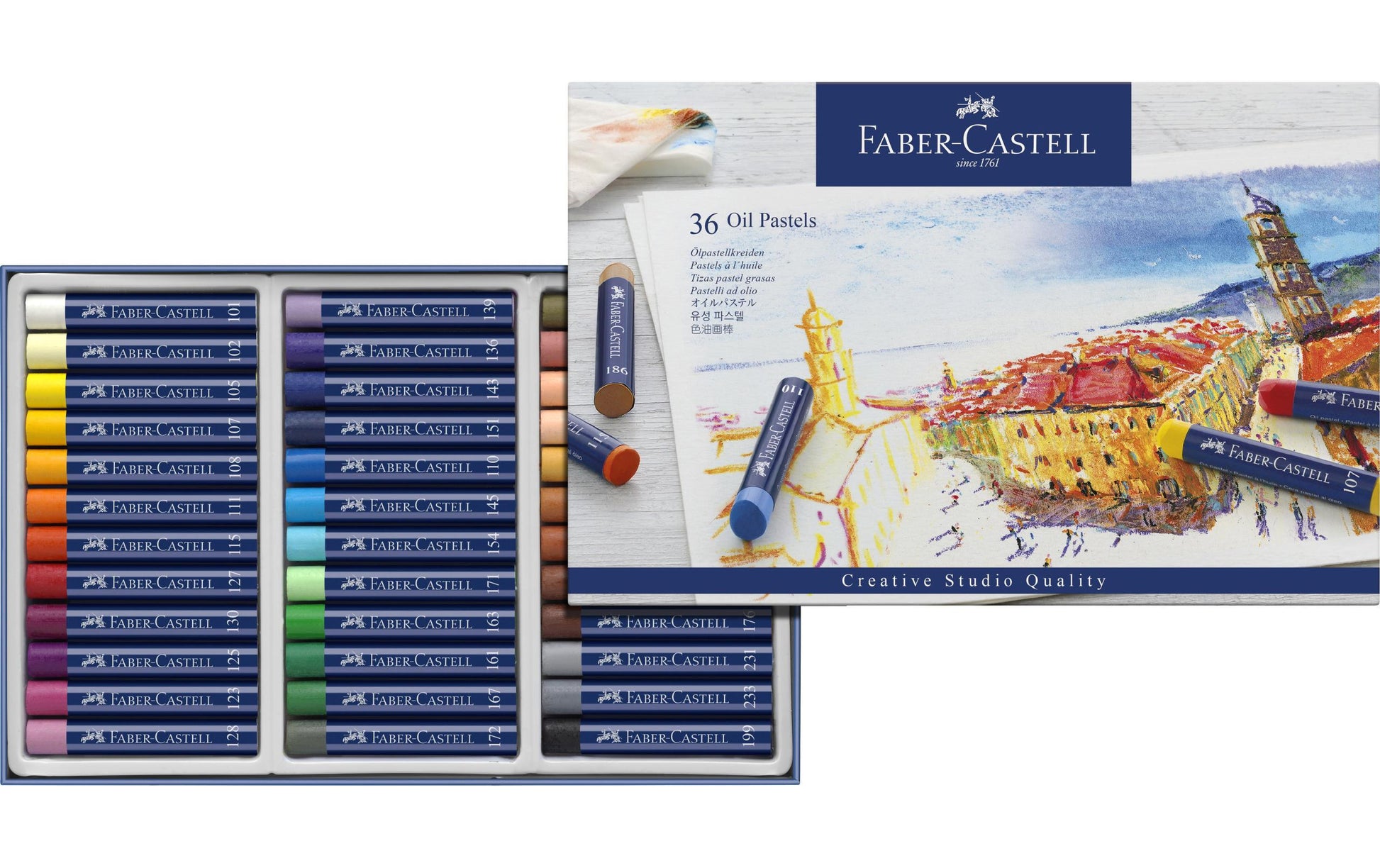 Faber-Castell Studio Qualität Ölpastellkreiden – Mehrfarbig – 36 Farben