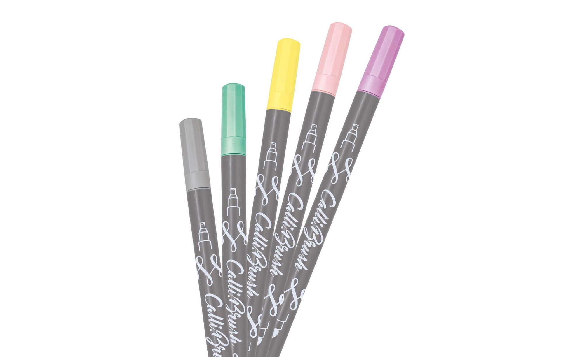 ONLINE Schreibgeräte Callibrush Handlettering Pinselstift Pastell – Pinselspitze, 2 mm, wasservermalbar, 5 Farben
