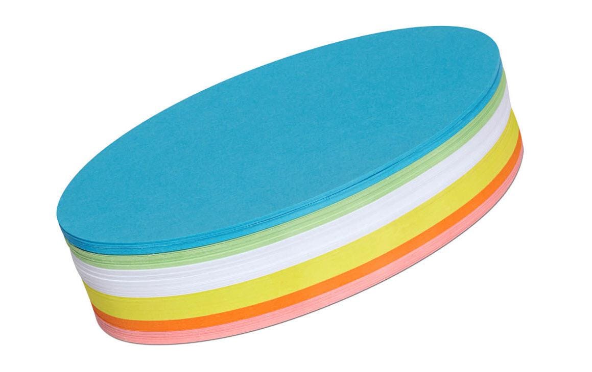 MAUL Moderationskarten Oval – 11 × 19 cm, mehrfarbig, Kunstpapier 150 g/m², 250 Stk.