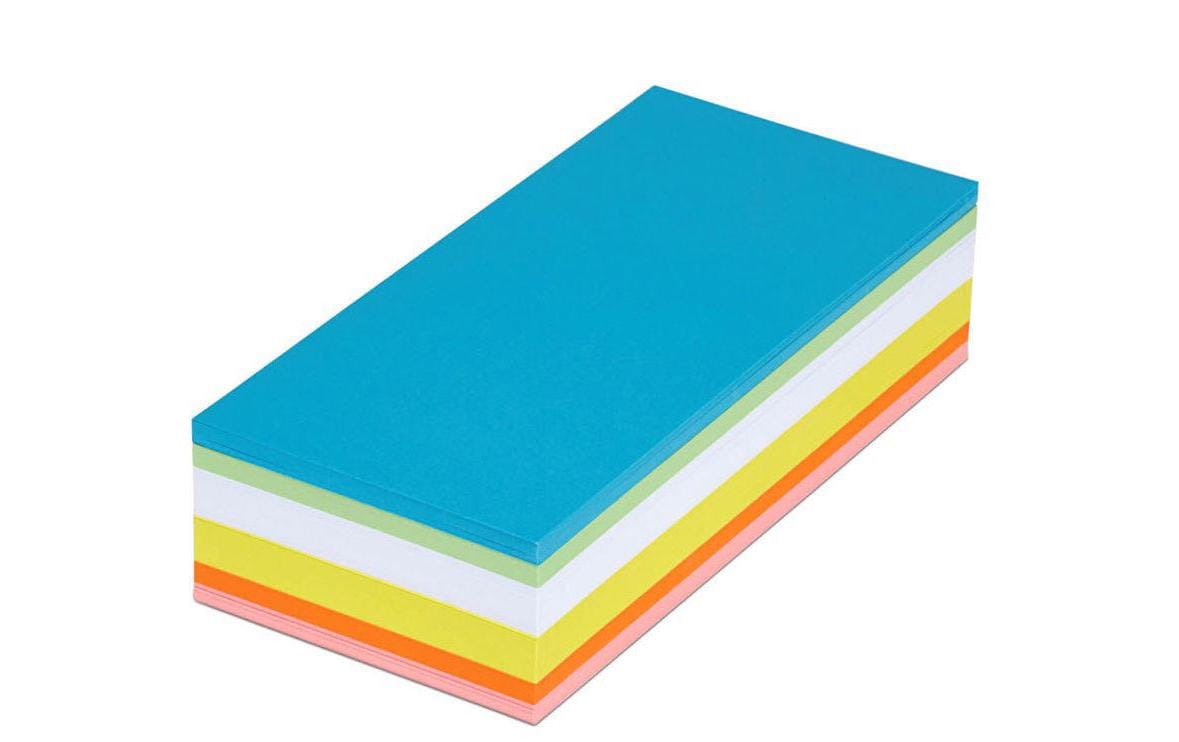 MAUL Moderationskarten Rechteck – 9,5 × 20,5 cm, sortiert, 250 Stk.