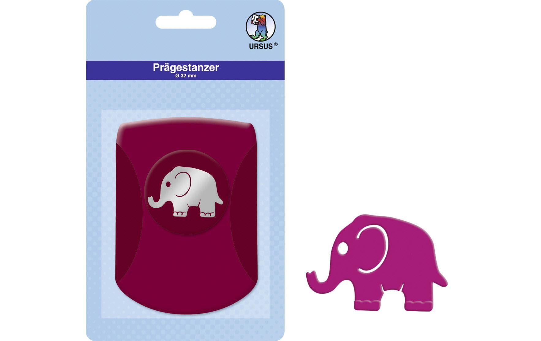 URSUS Motivstanzer Elefant – Ø 32 mm, pink