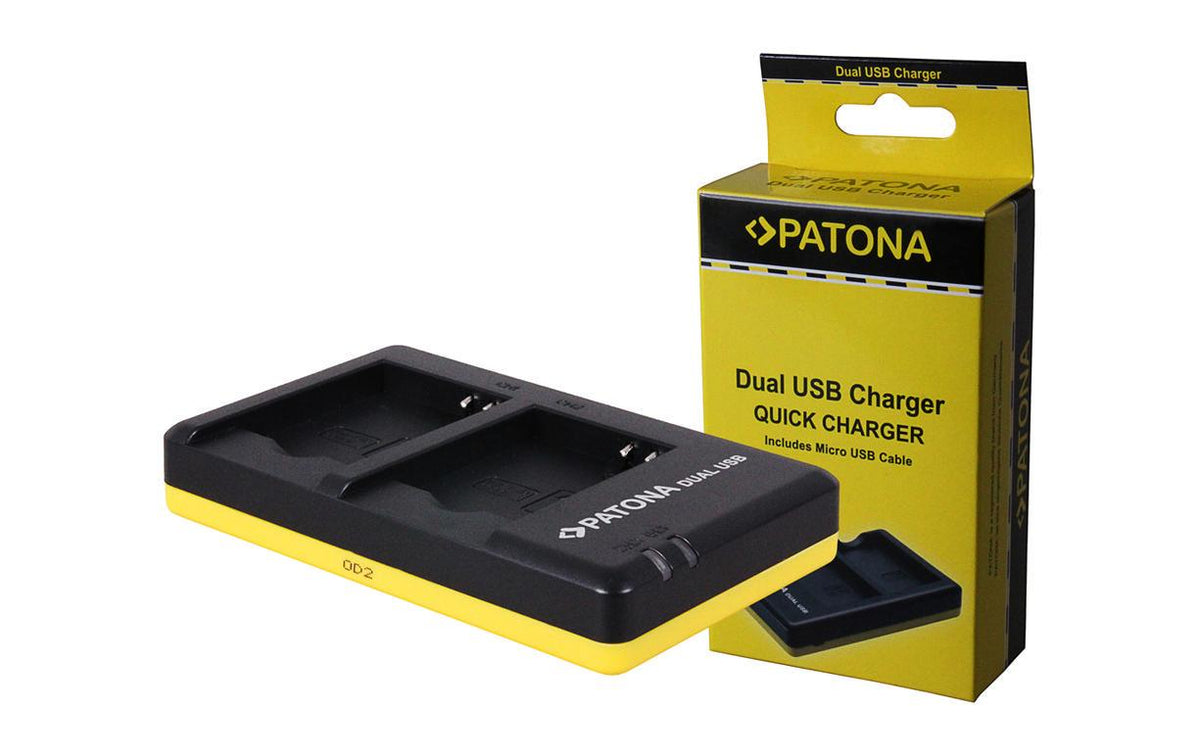 PATONA DMW-BCM13 Akkuladegerät – für Panasonic DMC-ZS30, DMC-TZ40, DMC-TZ41 und andere – 2-fach, USB