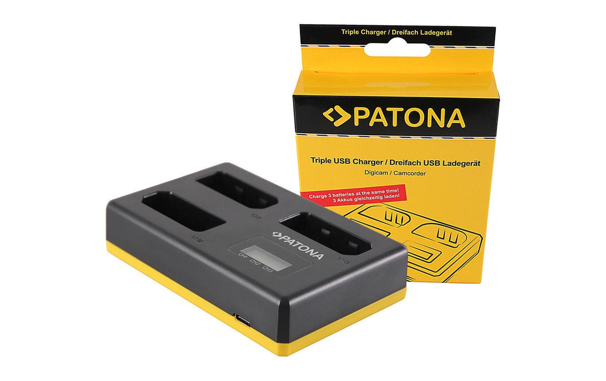 PATONA Triple Ladegerät – 3fach – für Nikon EN-EL14
