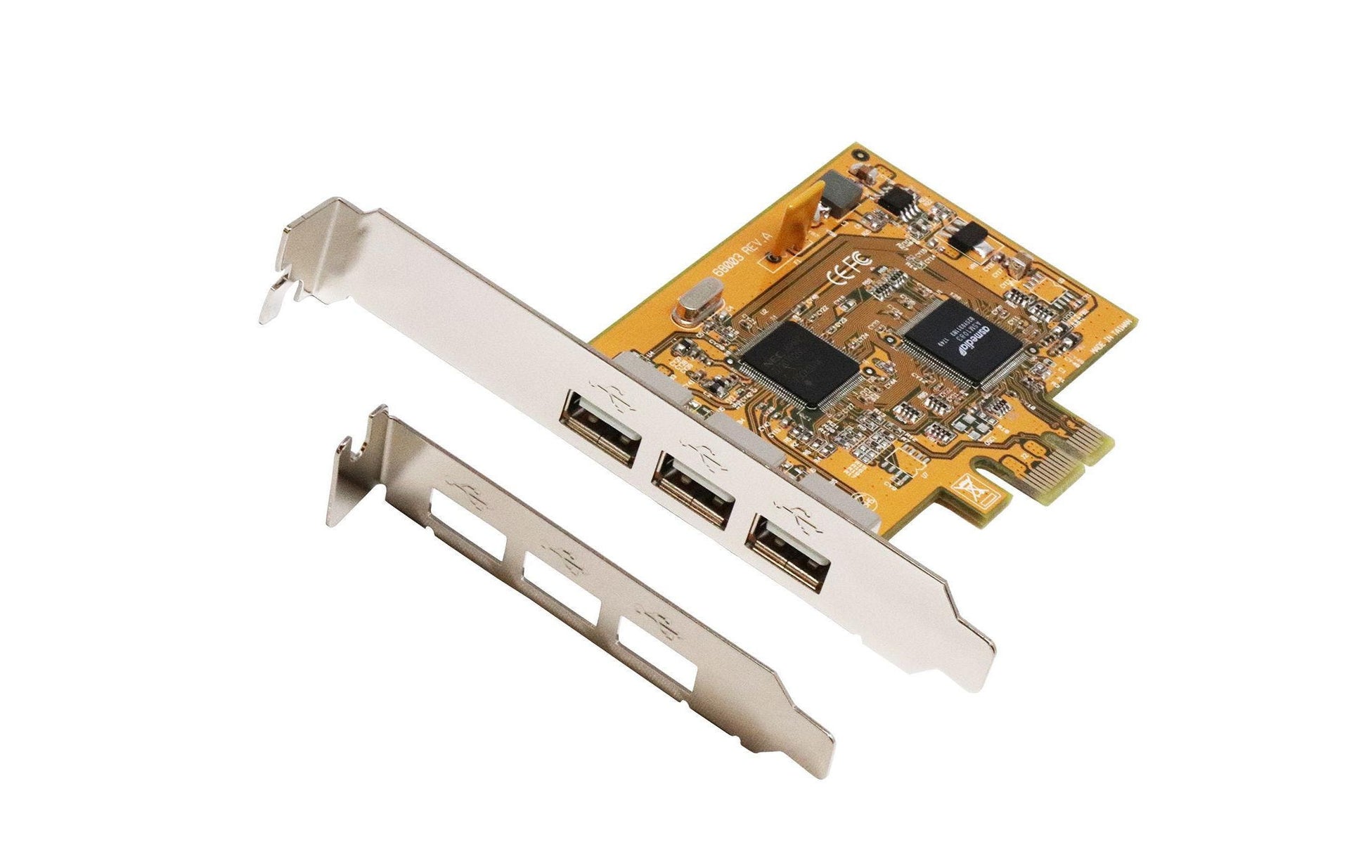 EXSYS EX-11053 PCIe USB 2.0 Karte – 3× USB-A extern, PCIe 1.1, NEC D720102GC, Low Profile, für Windows/Mac OS