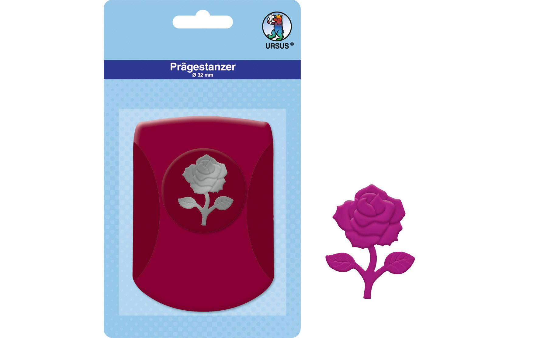 URSUS Motivstanzer Rose, Ø 32 mm, pink – 1 Stück
