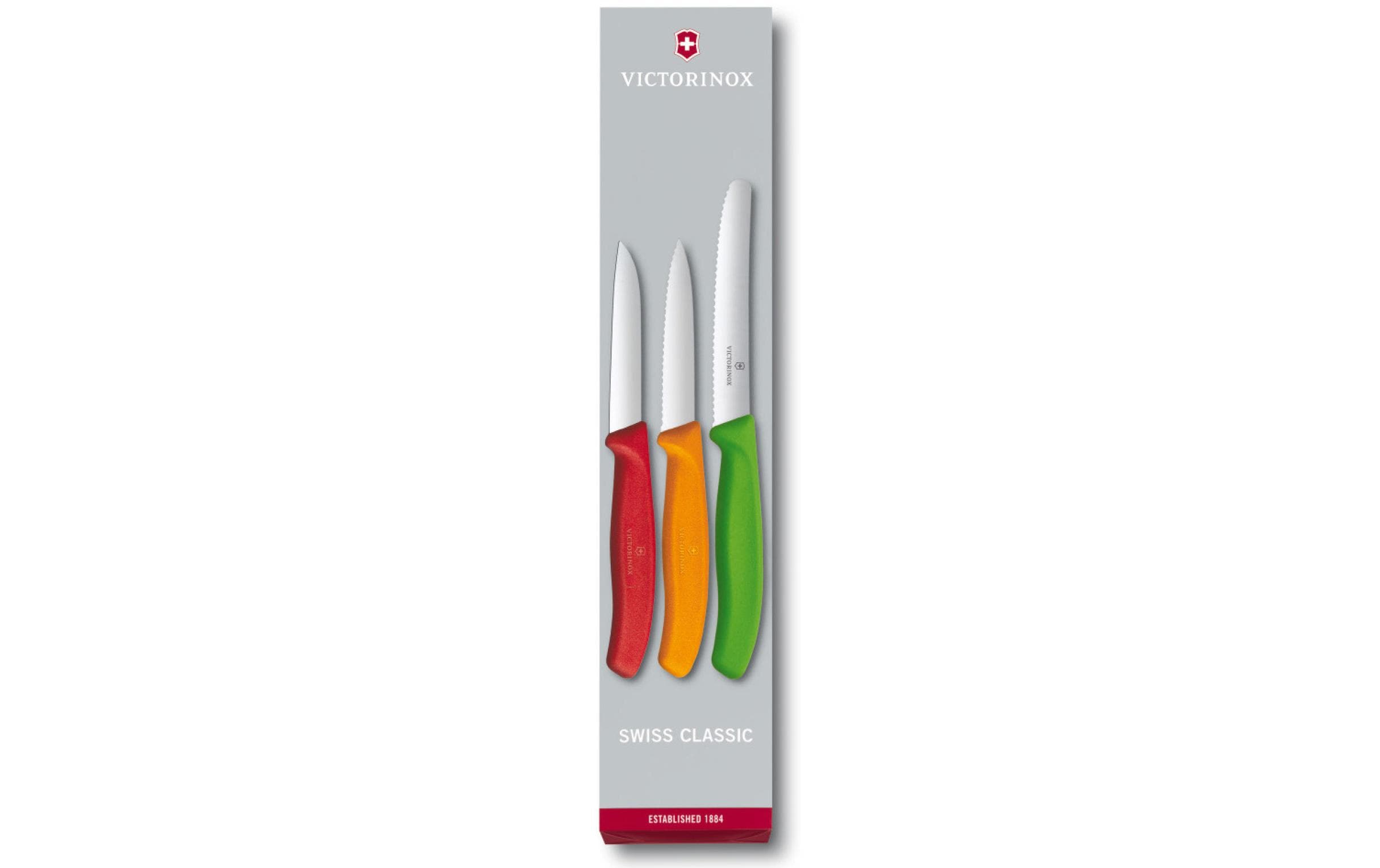 Victorinox 3-teiliges Messerset, Edelstahlklingen, Kunststoffgriff