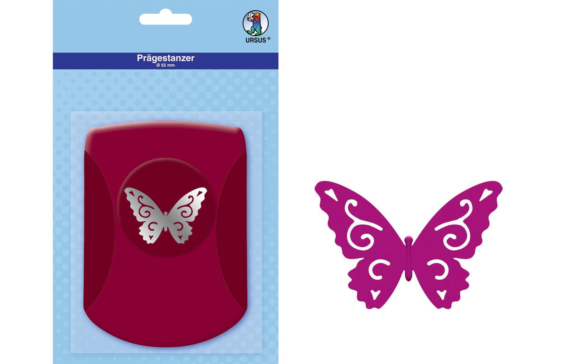 URSUS Motivstanzer Schmetterling, Ø 52 mm, rot