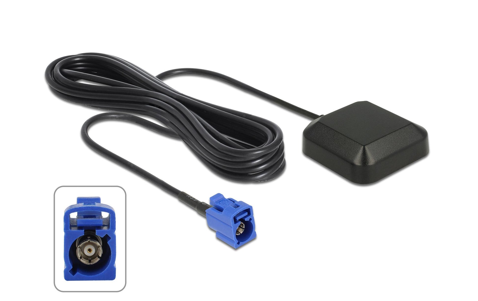 DeLOCK Navilock NL-69AT – GPS/GNSS-Antenne, Autoradio, Kabellänge 3 m, 40,5×38×12 mm, Schwarz