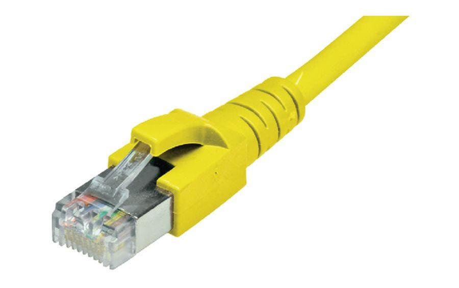 Dätwyler it infra Dätwyler Patchkabel – 0,5 m, RJ45–RJ45, Gelb, geschirmt, halogenfrei, Cat 6A