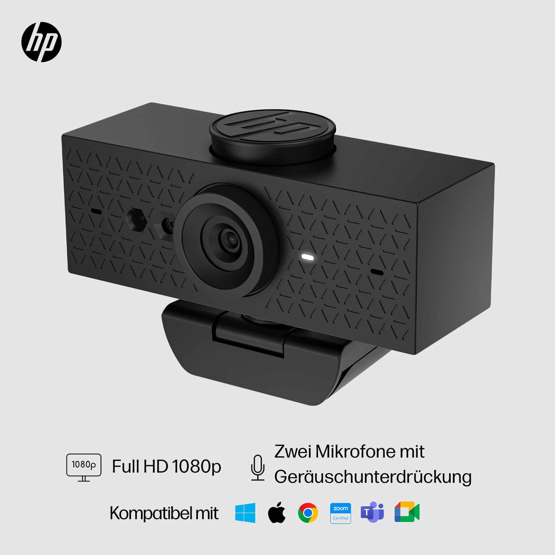HP 620 Full HD-Webcam – 1080p, 60 fps, USB, Clip, Schwarz
