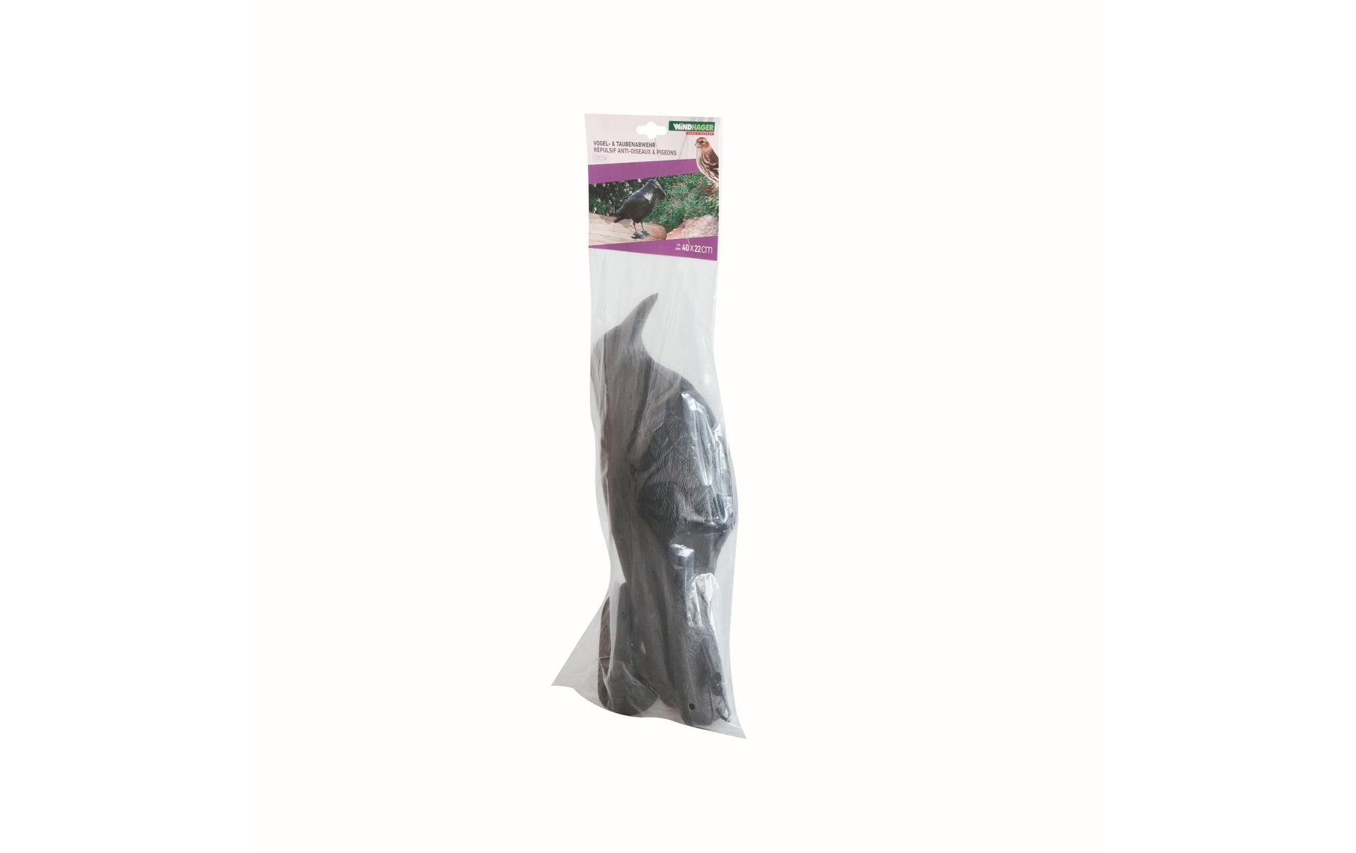 Windhager Vogel-Silhouette – 37 cm – schwarz – Gummi – für Vögel und Tauben