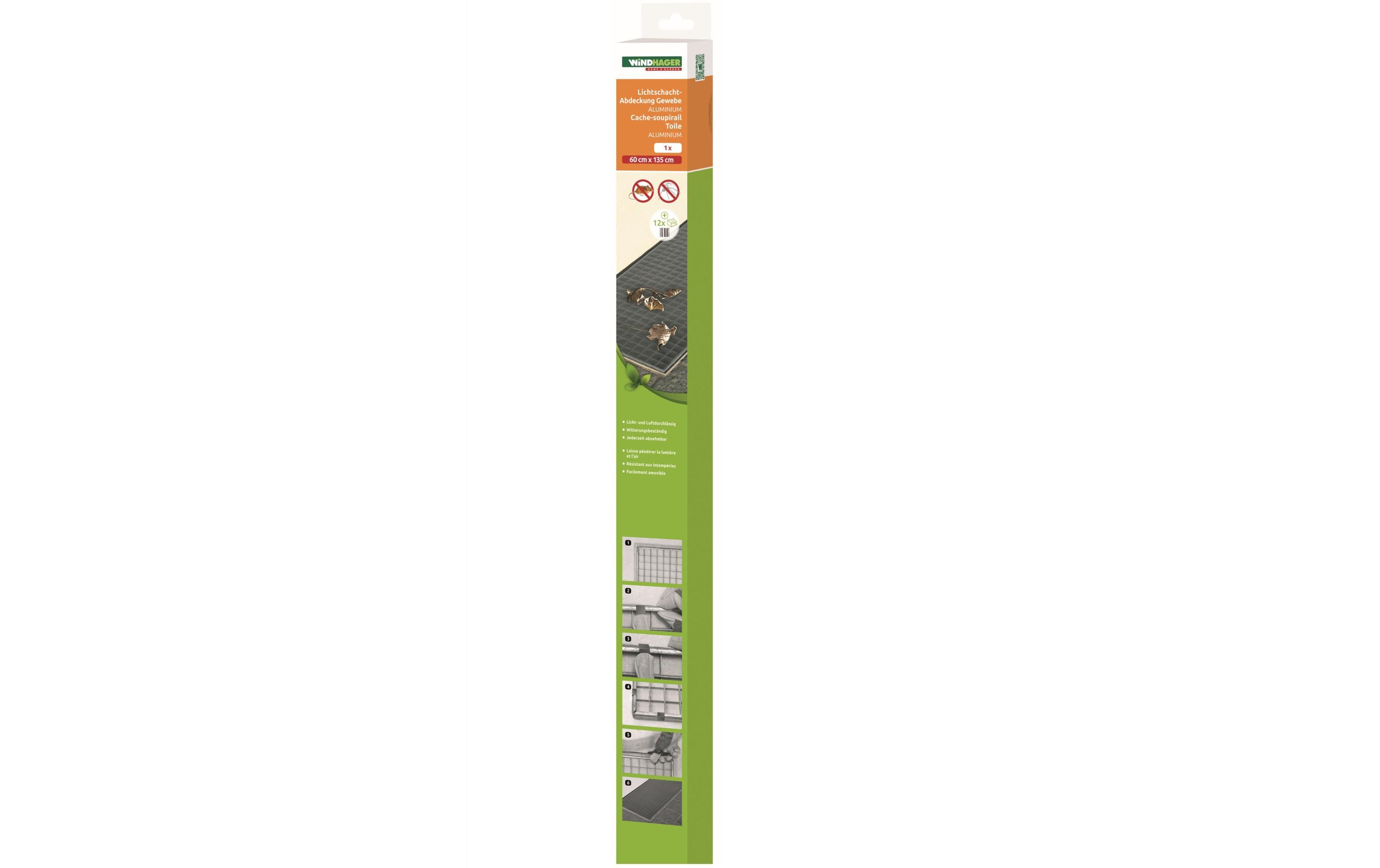 Windhager Lichtschacht-Abdeckung – 70 × 135 cm – grau