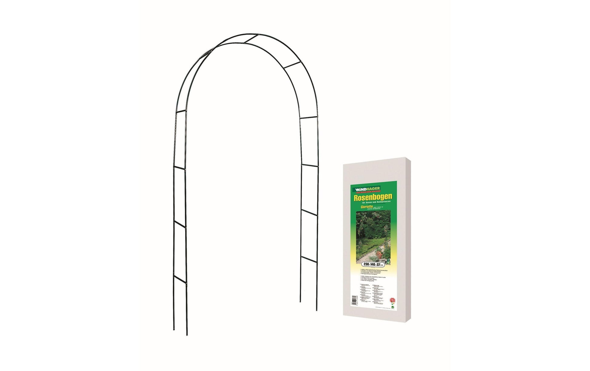 Windhager Rosenbogen – 140 × 230 × 37 cm – Metall, grün