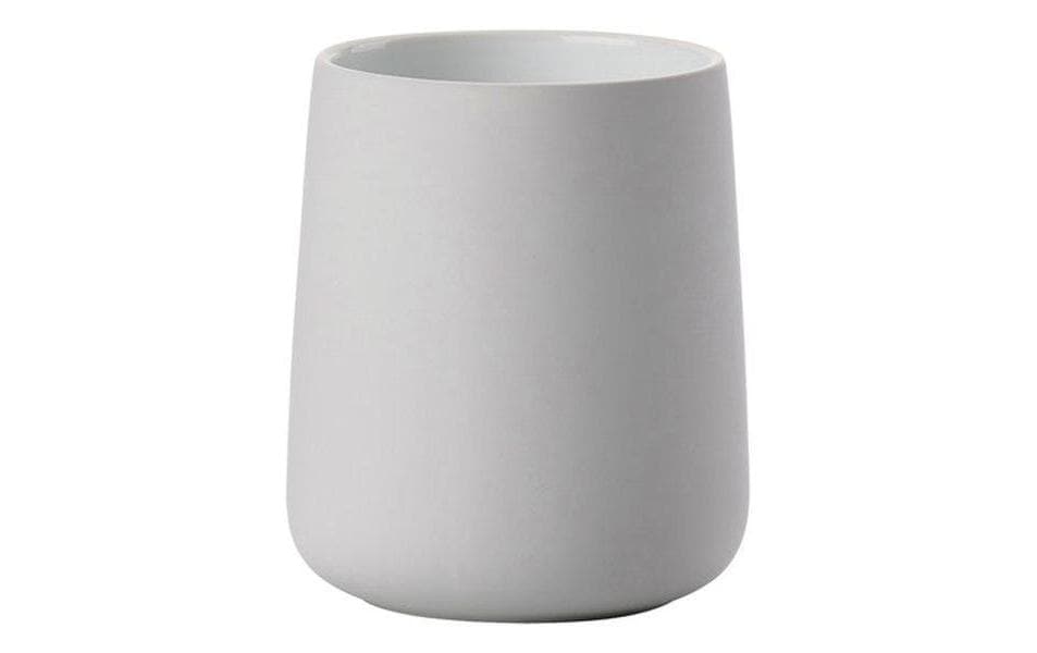 Zone Denmark Zahnbürstenhalter Nova One – 8×8×10 cm, Porzellan, Grau