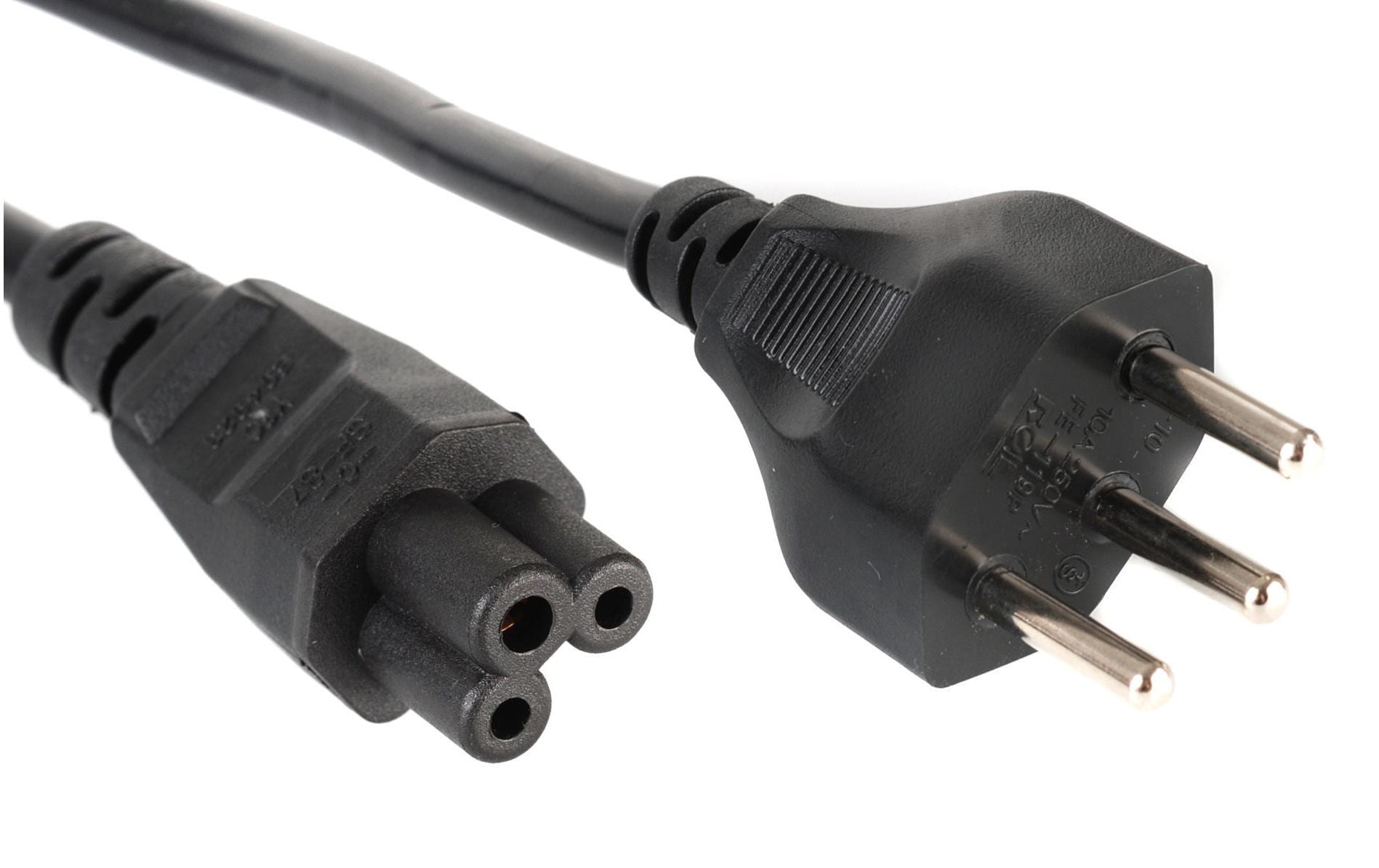 Diggelmann Netzkabel – T12–IEC C5, 5 m, 250 V/2,5 A, Schwarz