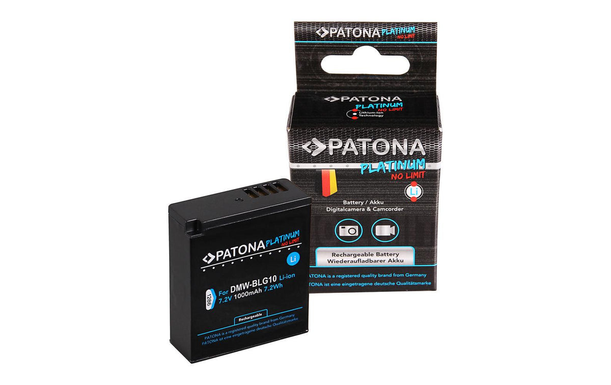 Patona Platinum Akku DMW-BLG10 – 1000 mAh, 7,2 V – für Panasonic DMC-GF3, DMC-GF5, DMC-GX7 und andere