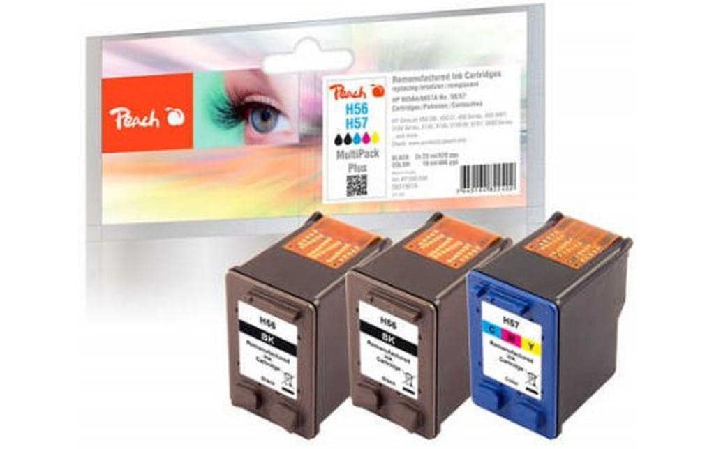 Peach Tintenpatronen-Multipack Nr. 56/Nr. 57, kompatibel – für HP PSC 2400, DeskJet 450, OfficeJet 4110 und andere