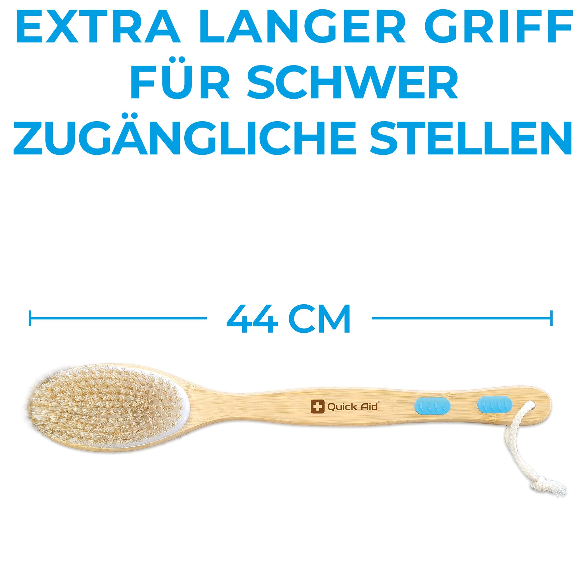 Quick Aid Massagebürste – Bambus – 44 cm – Beige – 1 Stk