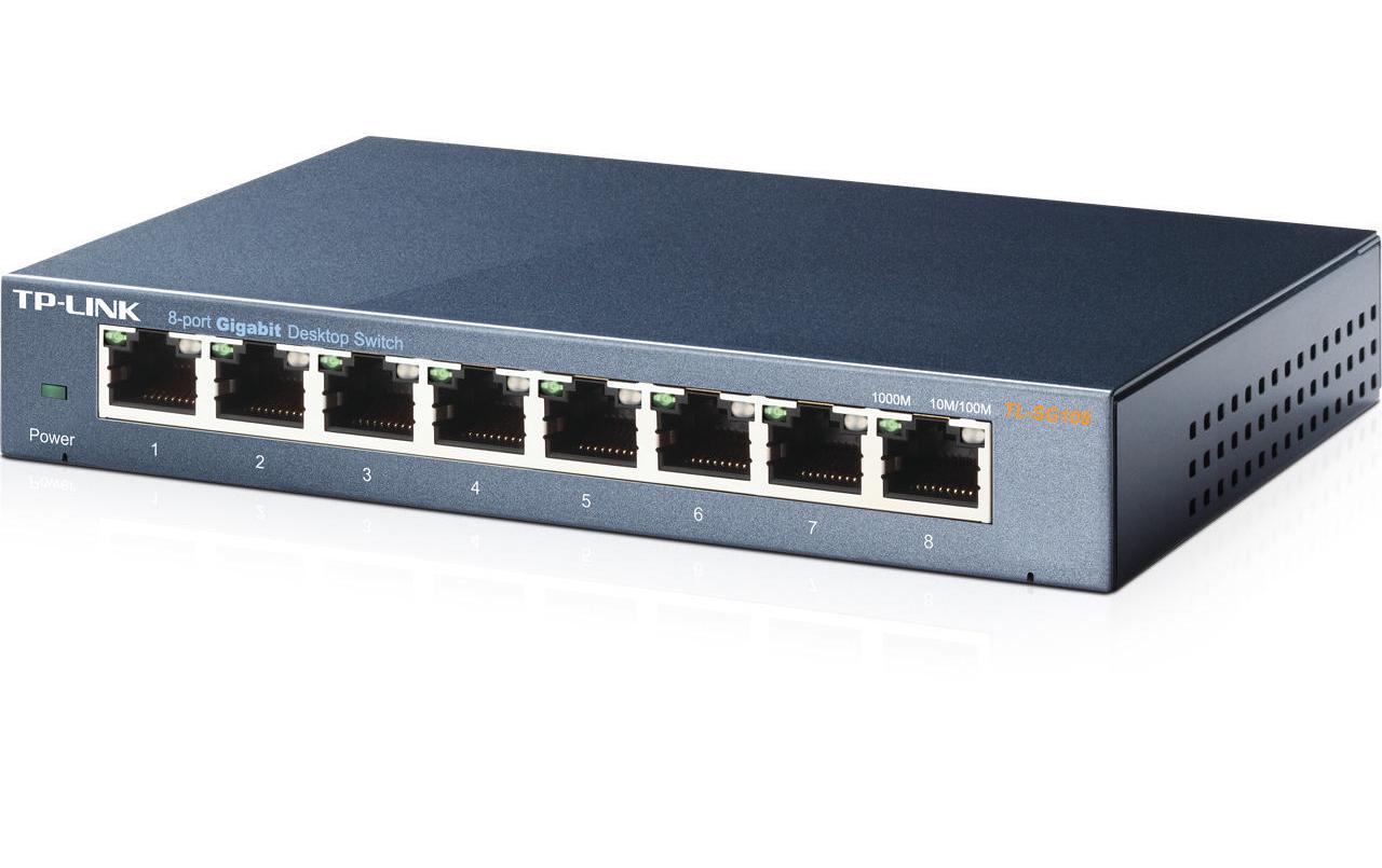 TP-Link TL-SG108 – Unmanaged L2 Switch – 8× 1G, Desktop, Metallgehäuse