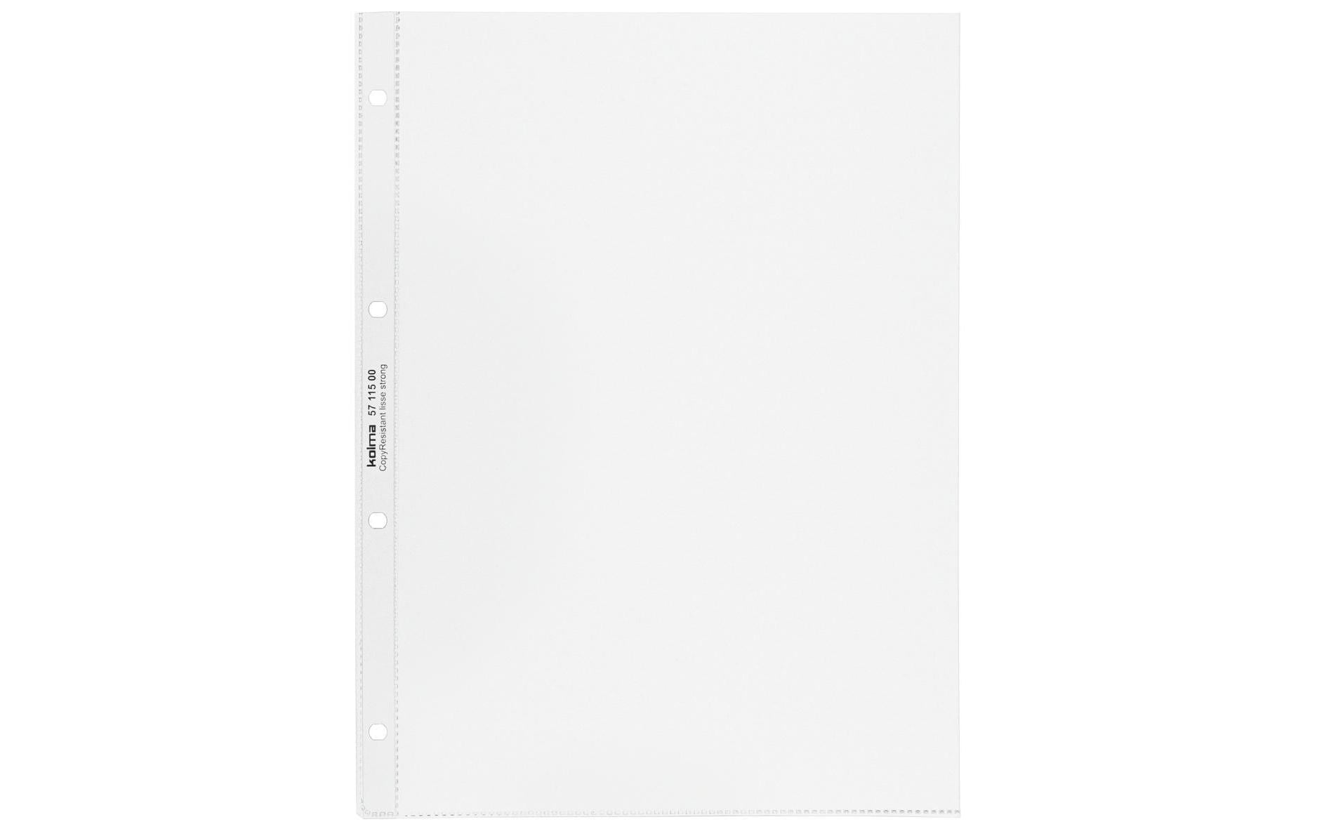 Kolma Sichtmappe A4 – 100 Hüllen, transparent, Kunststoff, glänzend, 100 µm