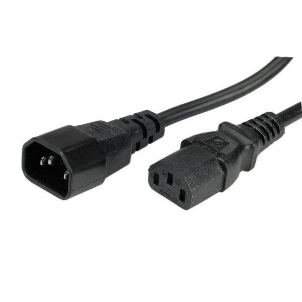 VALUE Netzkabel – IEC C14 zu IEC C13, 1,8 m, 250 V/10 A, schwarz
