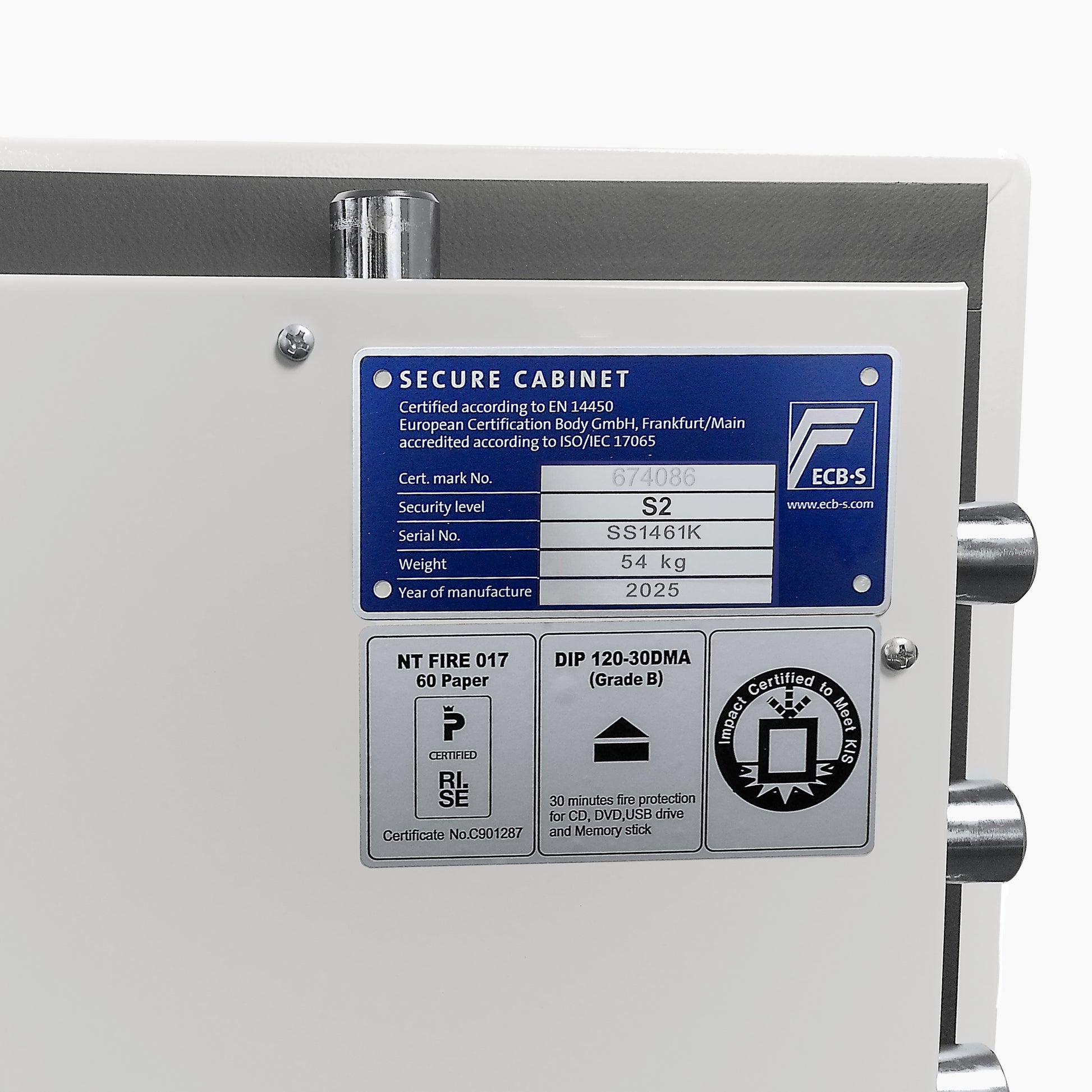 Phoenix Safe Co. Phoenix Tresor Fortress Pro SS1461K – Schlüsselschloss – 23 l – 60 Minuten Feuerschutz – Bodenmontage – Weiss