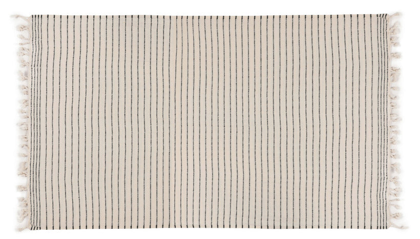 Foutastic Strandtuch – 90 × 185 cm, Schwarz/Weiss, 100% Baumwolle, 222 g/m²