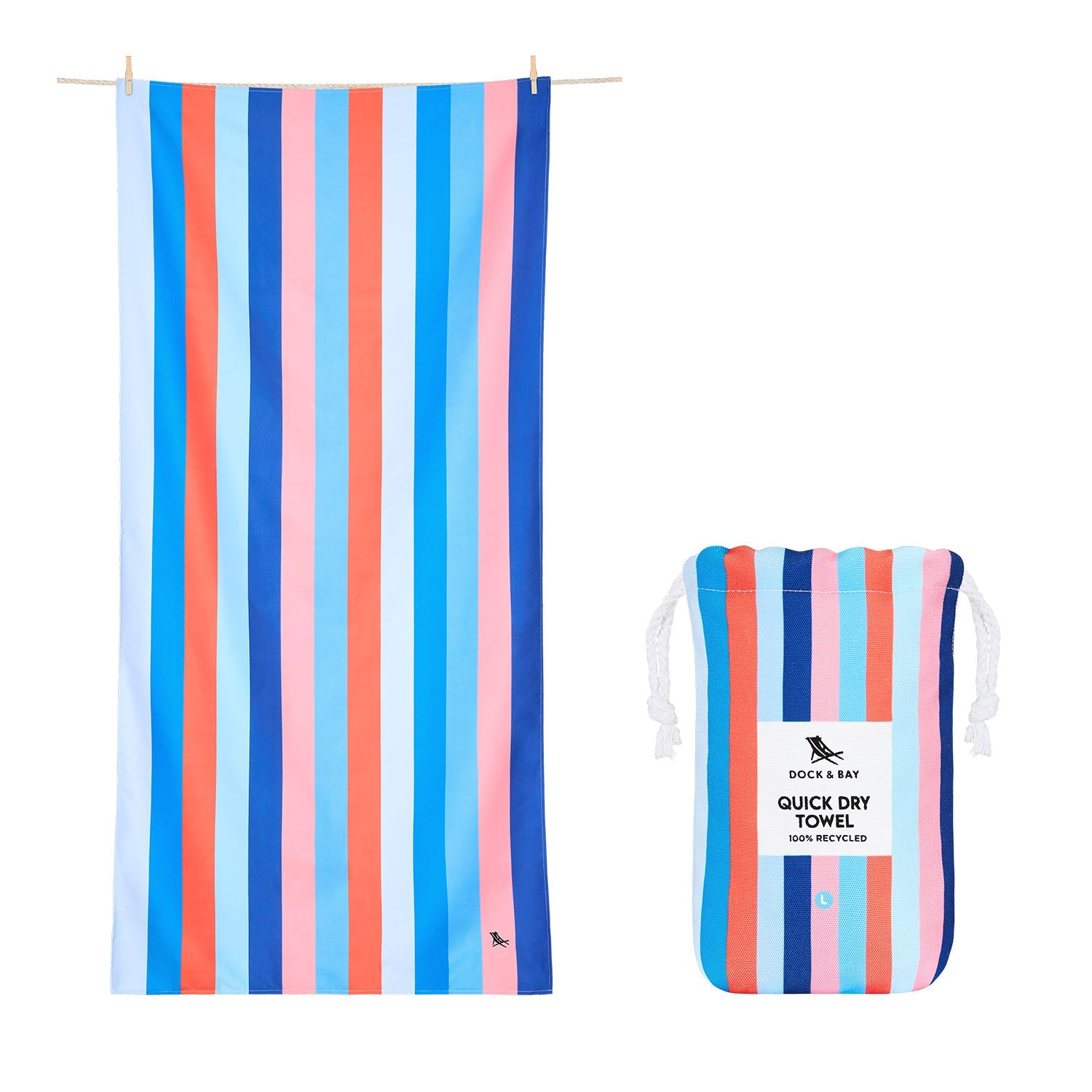 Dock & Bay Strandtuch SUMMER XL Ocean Pav. – 90 × 200 cm, Mehrfarbig, Polyamid/Polyester