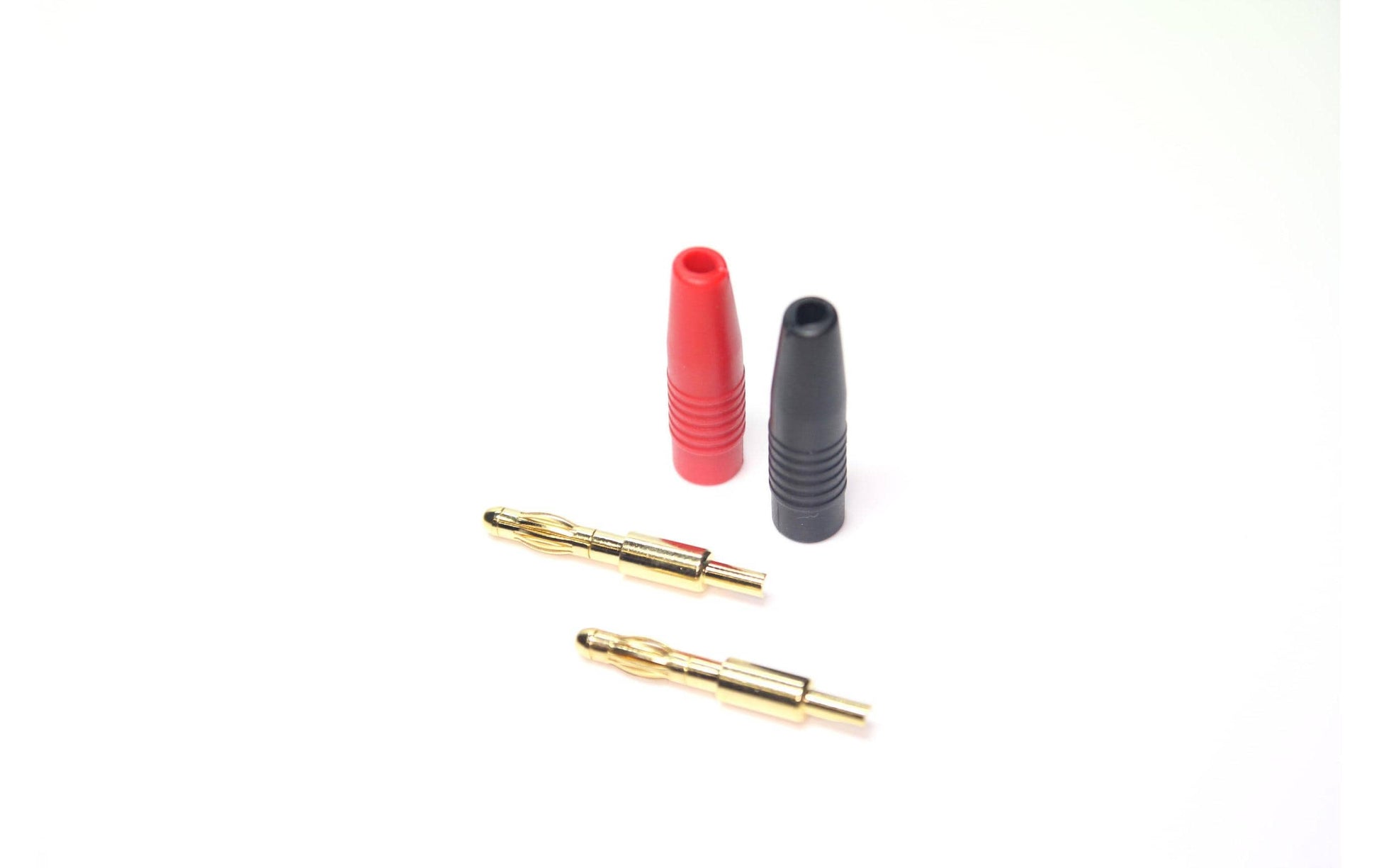 EP Product Bananen-Stecker, vergoldete Kontakte, 2er-Pack, Ø 4 mm – Rot/Schwarz
