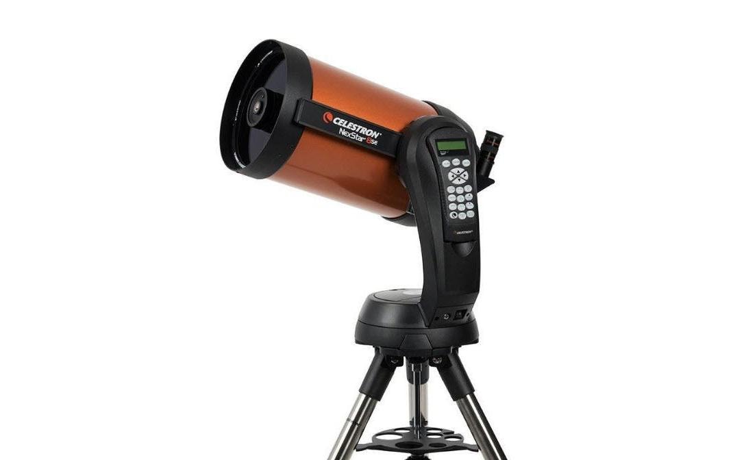 Celestron NexStar 8 SE SCT – Spiegelteleskop, Ø 232 mm, Brennweite 2032 mm, f/10, 480×, Schwarz/Orange