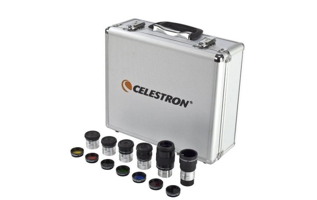 Celestron Okular- und Filterkit 1,25" – Okulare 6/8/13/17/32 mm, 2× Barlow, Filter 31,8 mm – für Teleskop