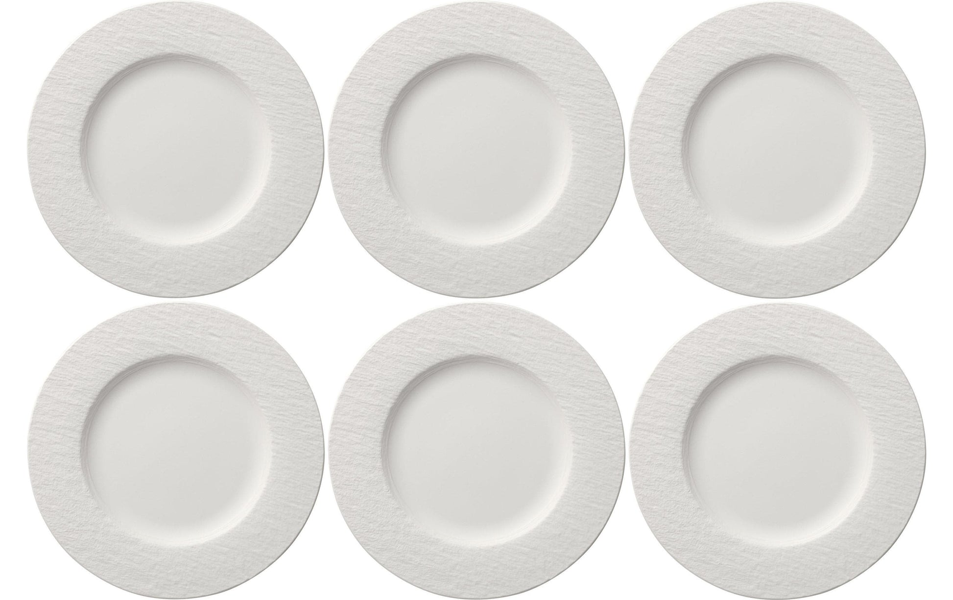 Villeroy & Boch Manufacture Rock Frühstücksteller – Porzellan, weiss, 6 Stück