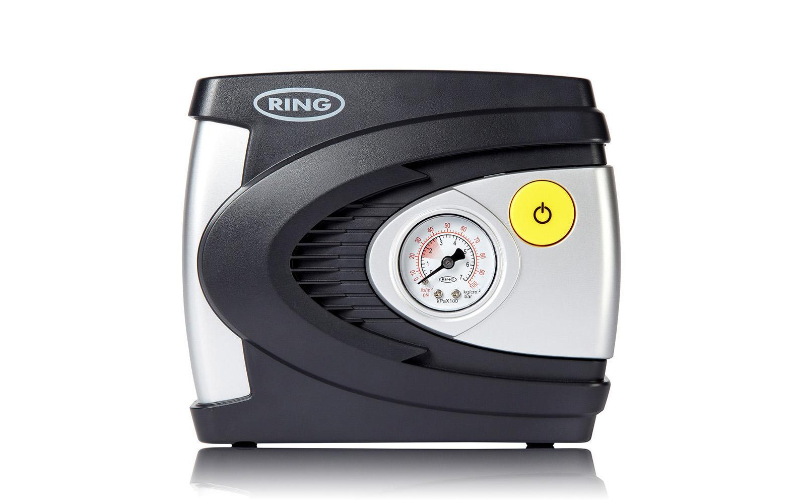 Ring RAC610 Luftkompressor – 12 V – 85 W – Betriebsdruck 7 bar – inkl. 3 Adapter