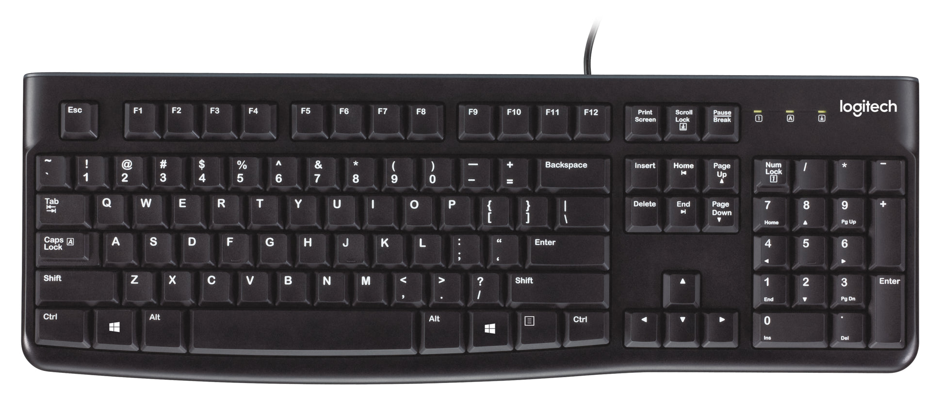 Logitech K120 – Tastatur – kabelgebunden, USB – QWERTY (US-INT) – Schwarz
