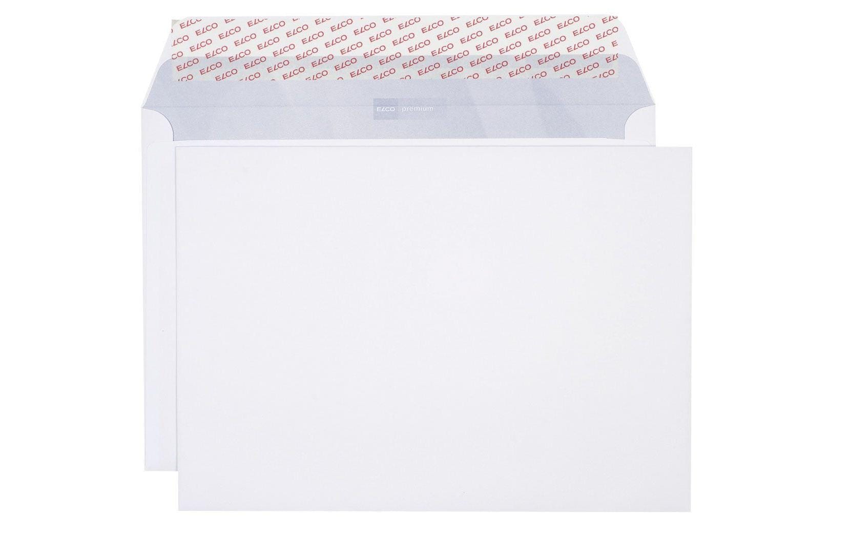 Elco Couvert B4, ohne Fenster, selbstklebend, weiss, 120 g/m² – 10 Stk.