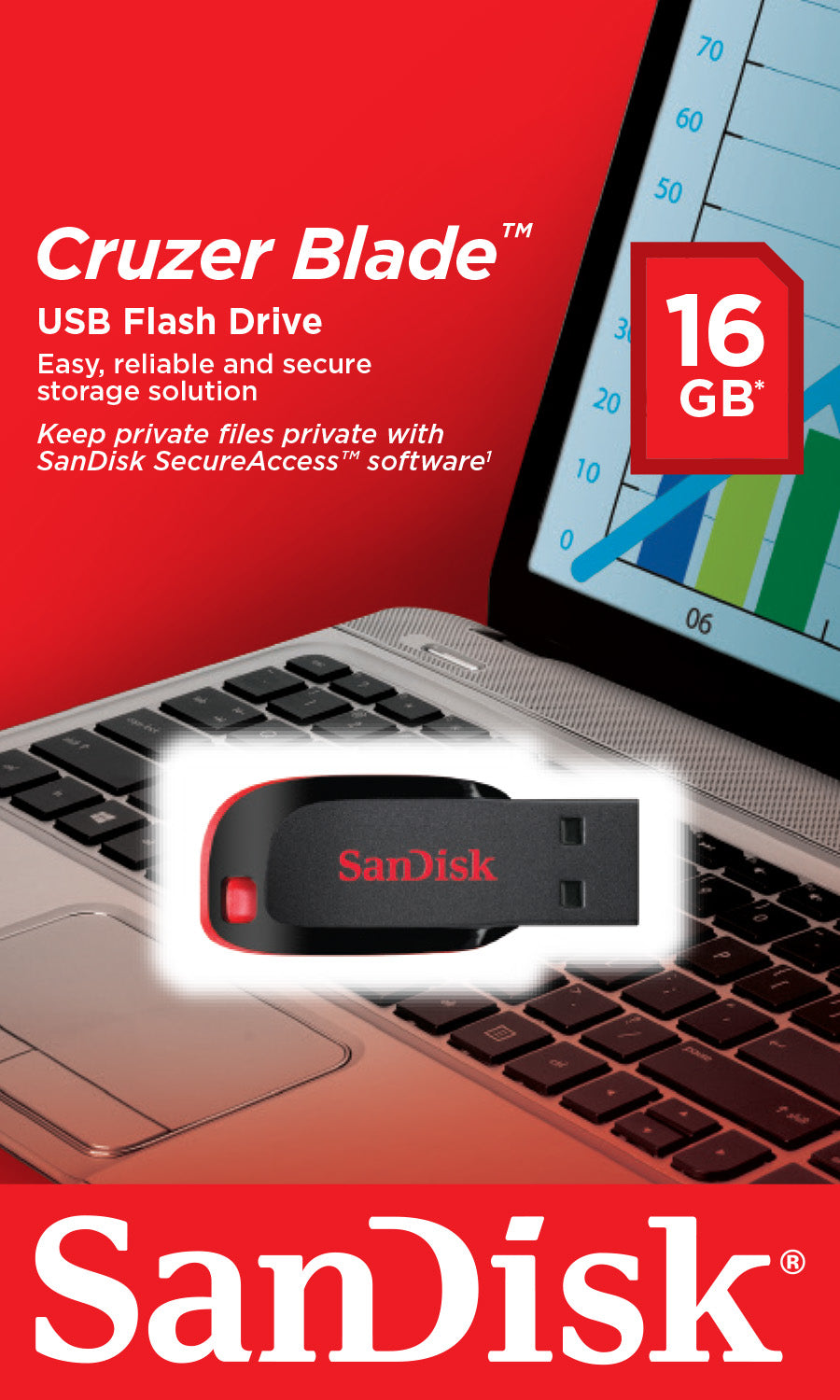 SanDisk Cruzer Blade USB-Stick – 16 GB, USB 2.0