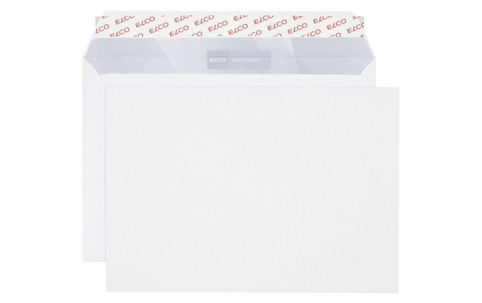 Elco Couvert C5, ohne Fenster, selbstklebend, hochweiss, 100 g/m², mit Innendruck – 25 Stk.