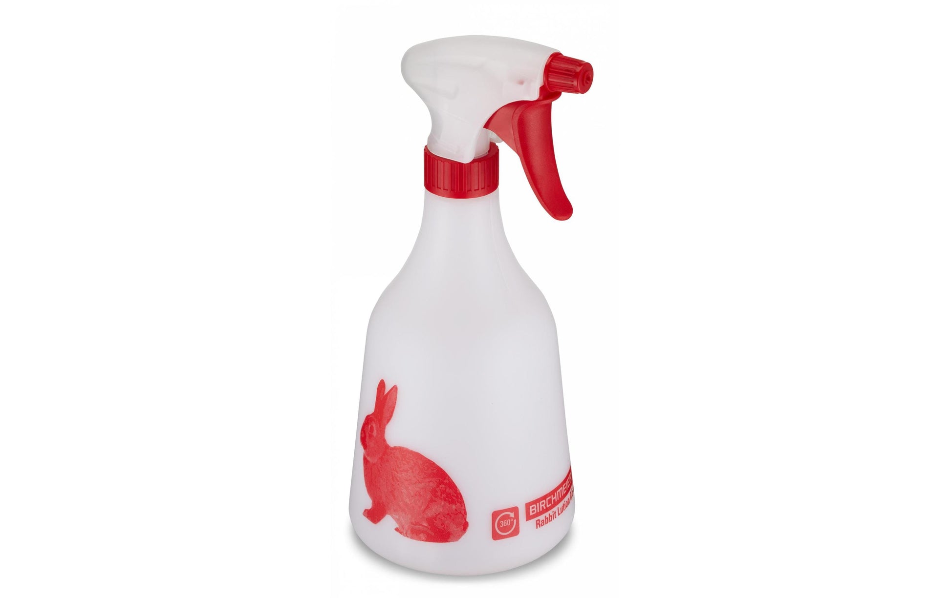 Birchmeier Sprühflasche Hase Lution 360° – 0,5 l – transparent/rot/weiss – Kunststoff